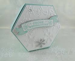 Stampin Up Landshut Sechseck Box Fensterschachtel Schneeflocken 2 Geschenkkartons Karten Basteln Weihnachtskarten