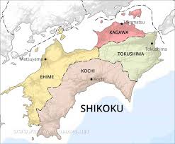 Map of europe rivers and mountains. Shikoku Physical Map