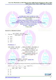 Soal osn matematika dan kunci jawaban. Contoh Soal Soal Osn Matematika Smp Dan Pembahasannya 2017