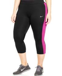 Black And Gold Nike Leggings Plus Size Nike Plus Size Colorblocked Cropped Leggings Black Pink Black Purple Royal Blue 55 00 Plus Size Activewear Plus Size Leggings Are Not Pants