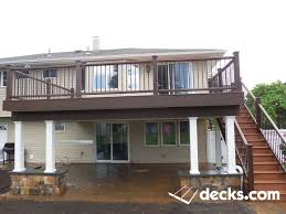 Decks Only Custom Designed And Built 2nd Floor Deck With Dry Space Underneath And Cambridge Ledgstone Pa Porch Design Patio Deck Designs Screened Porch Designs