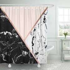 Free shipping on orders of $35+ and save 5% every day with your target redcard. Cynlon Blush Modern Black White Marble Rose Gold Color Stripes Bathroom Decor Bath Shower Curtain 66x72 Inch Walmart Com Walmart Com