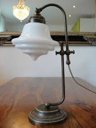Tischlampe Jugendstil Antik Lampe Tischleuchte Schreibtischlampe Messing Glas Schreibtischlampe Tischlampen Lampen