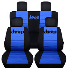 Front Rear Black Med Blue Seat Covers Paw Prints For Jk Wranlger 2dr 2011 2018 2011 Jeep Wrangler Jeep Wrangler Blue Seat Covers