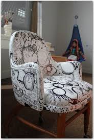 Chairtastic Upcycle An Old Vinyl Chair With White Spray Paint Then Let The Fun Of Drawing With Sharpie Begin Did Done And D Vinyl Chairs Upholstery Chair
