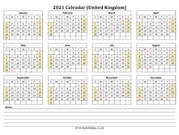Weekly and monthly calendar planners available. 2021 Printable Calendar Templates For United Kingdom Uk Bankholidays Co Uk
