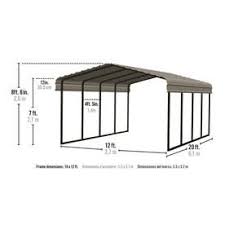 Arrow 12 Ft X 20 Ft Eggshell Metal Carport Lowes Com Metal Carports Carport Steel Carports