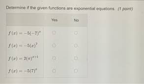 How do you identify a horizontal asymptote in an exponential function? Determine If The Given Functions Are Exponential Chegg Com