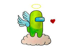 How To Draw Among Us Cute Angel Easy Drawings Character Drawing Drawing For Beginners