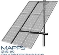 MAPPS SPM3-190 Side of Pole Mount for 3 Solar Panels