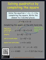 Math Infographics Tentors Math Teacher Resources Quadratics Completing The Square Math Methods