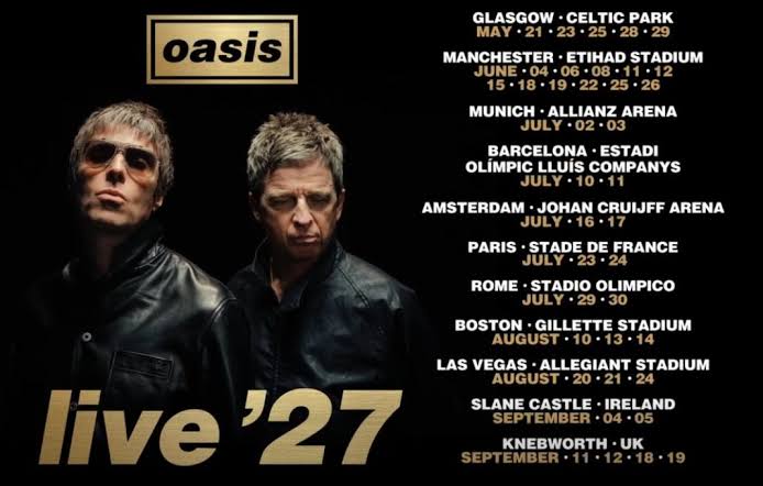 Oasis anuncian gira 2027 con parada en Barcelona | CrazyMinds