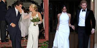 In a statement, kensington palace described her dress as a bespoke lily white high neck gown made of silk crepe. Meghan Markle S Second Wedding Dress Channels Carolyn Bessette Kennedy