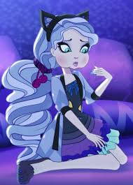 She's the daughter of the cheshire cat, the character from alice's adventures in wonderland. Kitty Cheshire Ever After High Kitty Cartoon