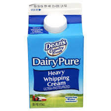 Visit recyclecartons.com to see if recyclable in your area. Dairy Pure Heavy Whipping Cream