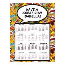 Comic Book Pop Art Speech Bubble 2021 Calendar Postcard Zazzle Com In 2020 Pop Art 2021 Calendar Simple Planner