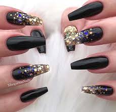 You can either grow them really long or keep them relatively shorter. Black Coffin Shaped Acrylic Nails Nail And Manicure Trends