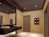 Hot Sale Modern Design PVC Wall Panel Teak Surface WPC Ceiling Panels for  Hotels Soundproof & Moisture-Proof Waterproof