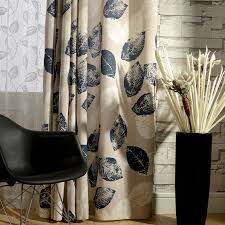 Brown curtains & drapes : Printed Navy Blue Brown Blackout Curtains For Living Room French Window Curtain For Bedroom Cotton Linen Window Curtain Curtains For Blackout Curtainscurtains For Living Room Aliexpress