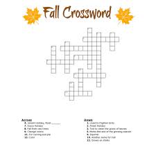 The following crosswords have answers, have fun learning new vocabulary in english. Fall Crossword Puzzle Free Printable Worksheet
