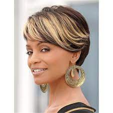 Natural hairstyles is considered to be the best hairstyles for the women of african american black ethnicity. Ombre Short Wigs For Black Women Black Rooted Side Bangs Blonde Highlights African American Hair Wigs Natural Straight Wig Pink Wig Modelwig Wig Aliexpress