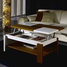 Table Basse Relevable Plateau Bois Et Blanc