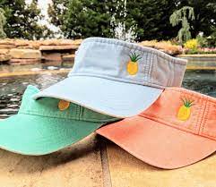 Women S Pineapple Visor Visor With Pineapple Pineapple Etsy Beach Visor Beach Hat Pool Hat