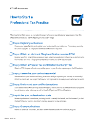 The ptin is the starting point for any tax preparer who wish to work in texas. Start Your Own Professional Tax Practice Intuit Proconnect