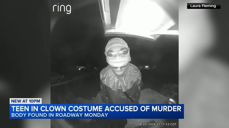 Doorbell camera captures clown-costumed 15-year-old accused in Illinois  murder - 6abc Philadelphia
