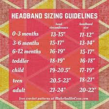 Headband Sizing Chart Sewing Headbands Crochet Flower