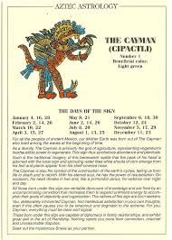 Vintage Aztec Astrology Postcard The Cayman From Zodiac