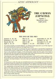 vintage aztec astrology postcard the cayman from zodiac