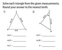 Round to the nearest hundredth. The Law Of Cosines Worksheets