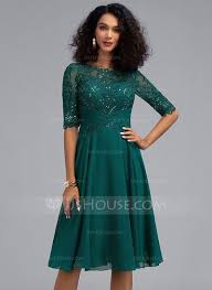 Us 153 00 A Line Scoop Neck Knee Length Chiffon Cocktail Dress With Sequins Jj S House Chiffon Cocktail Dress Dresses Cocktail Dress