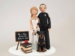 Police Officer Teacher Wedding Cake Topper Custom Handmade By Mudcards Custom Wedding Cake Toppers Teacher Wedding Wedding Cake Toppers