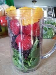 I recently got a blender and am trying to be more healthy but my smoothie knowledge stops at strawberry banana. Epic Fruit And Veggie Shake Baby Spinach Blueberries Strawberries Frozen Oj Water Le Magic Bullet Smoothie Recipes Magic Bullet Recipes Veggie Shakes