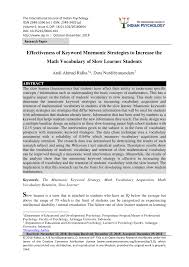 Pelaku yang berinisial krh akhirnya ditangkap pada 28 desember 2020 lalu. Pdf Effectiveness Of Keyword Mnemonic Strategies To Increase The Math Vocabulary Of Slow Learner Students
