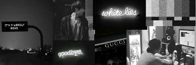 Black And White Header Aesthetic Twitter Header Black White Black And White Broadway Shows Neon Signs