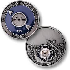 Navy Operations Specialist Os Coin Engrave The Back With Your Sailors Name Great Keepsake Navy Navy Ranks Us Navy Challenge Coins