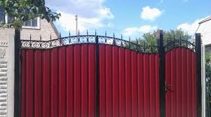 Single door iron gate designsâ. Gates Made Of Corrugated Flooring 50 Photos How To Make A Fence With A Wicket From Metal Profile And Professional Sheet With Your Own Hands