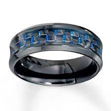 Mens Wedding Band Blue Carbon Fiber Stainless Steel 8mm Mens Wedding Bands Blue Mens Wedding Rings Mens Wedding Bands