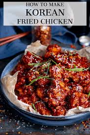 The Best Korean Fried Chicken Crispy Coated Buttermilk Fried Chicken Smothered In A Spicy Korean G Spicy Chicken Recipes Spicy Recipes Chicken Dinner Recipes