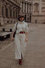 How To Wear All White Outfits This Winter Un Bouquet D Amour By Corina Culeva All White Winter Outfit C Winter Outfits How To Wear Culottes Red Culottes Outfit