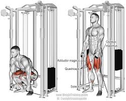Cable Squat Exercise Instructions And Video Musculation Poulie Musculation Et Musculation Jambes