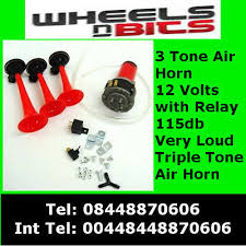 Wiring imstructions for 12 volt motohorns. 12v Triple Tone Alternating 3 Trumpet Red Air Horn Kit Horns For Car Boat Van Ebay
