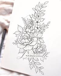 You can also sell your custom designs online. Laurence Artist On Instagram Wildflowers Tattoo Design Available On My Online Shop Perfect For A Hip Tattoo Designs Floral Thigh Tattoos Wildflower Tattoo