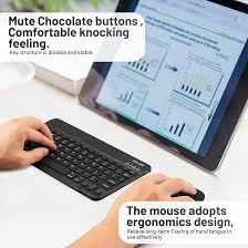 Amazon.com: 超薄藍牙鍵盤 便攜式迷你無線鍵盤 可充電 適用於 Apple iPad iPhone 三星平板電腦手機 智慧型手機 iOS  Android Windows (10 吋黑色) : 電子