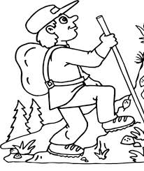 Hiking The Mountain In Summer Coloring Page For Kids Summer Coloring Pages Camping Coloring Pages Coloring Pages
