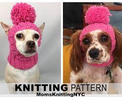 Turnip S Pom Pom Hood A Small Dog Hat Knitting Pattern Instant Download Pdf Pattern 0040 Hat Knitting Patterns Dog Hat Dog Onesie Pattern