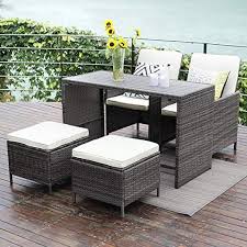 Enjoy free shipping & browse our great selection of patio furniture, patio bar sets, patio bistro sets and more! Wisteria Lane Outdoor Patio Bar Stool Set 5 Piece Dining Table Set Wooden Table Chairs Sectio Wicker Dining Tables Patio Furniture Dining Set Outdoor Patio Bar